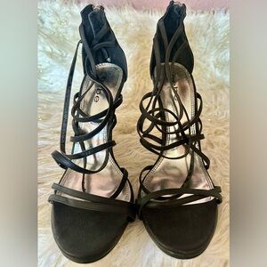 Bebe Black Strappy Women's Heels size 9